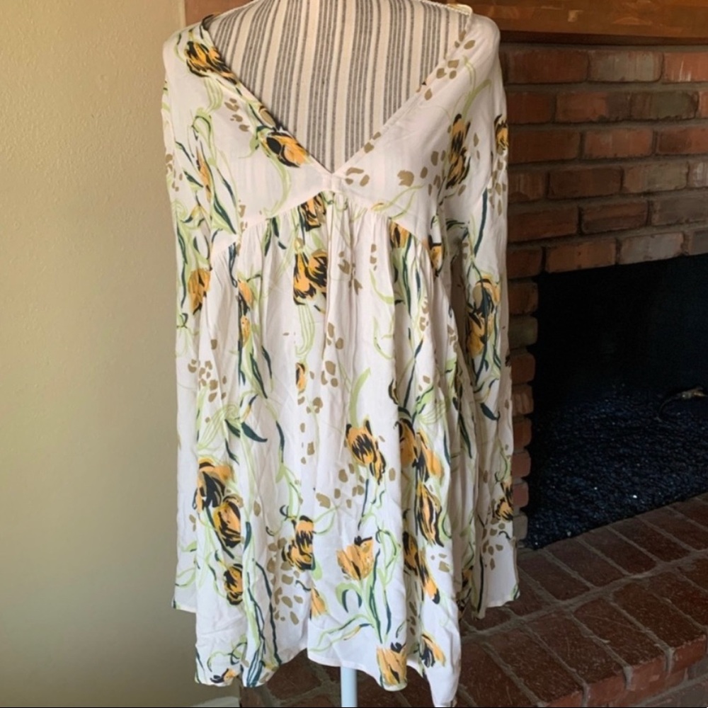 Free People Bella Print Floral Tunic Top Dress M